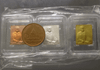 Set of 3 coins (silver, bronze, gold, copper) small print, commemorative of 150 years of Her Majesty Queen Suthida Bajrasudhabimalalakshana, with silk envelope, 2012