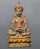 Avalokitesvara Buddha amulet, Udomphoksap model, made of 99.9% silver, plated with 3 kings, Pho Man Khunaram Temple, 1996, with original box.