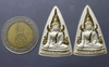 Phra Buddha Chinnarat, Father-Mother coin, silver, sandblasted, gold-plated front, set of 2 coins, Wat Suthat Thepwararam, year 2007, with original box
