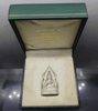 Phra Buddha Chinnarat, Mahalap model, silver, consecrated at Wat Phra Sri Rattana Mahathat Woramahawihan, Phitsanulok, 1997, with original box.