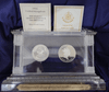 A set of commemorative coins celebrating the friendship between the Thai royal family and the British royal family (polished silver) 1996, with box, book, and certificate.