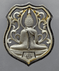 Phra Phutthasothon coin, Khumklao, arm shape, silver, white gold plated, "Under the shade of the royal patronage, Khumklao", commemorative 60th anniversary of Bhumibol Hospital, year 2009, with original case.
