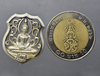 Phra Phutthasothon coin, Khumklao, arm shape, silver, white gold plated, "Under the shade of the royal patronage, Khumklao", commemorative 60th anniversary of Bhumibol Hospital, year 2009, with original case.