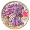 2019 - 1 Oz Silver Coin American Eagle $1 Year of The Pig Amulet Opal Stone