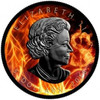 2018 Burning Maple Leaf, Colorized & Ruthenium Plated Coin