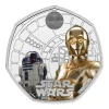 2023 - Star Wars R2-D2 and C-3PO UK 50p Silver Proof Colour Coin - 05744/12510 physical Licensed & Pop Culture East India Company
