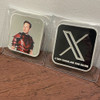 2023 - 1 OZ .999 Fine Silver Square Bar Colorized Elon Musk X Logo Back - Ltd Ed. #/250