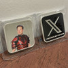 2023 - 1 OZ .999 Fine Silver Square Bar Colorized Elon Musk X Logo Back - Ltd Ed. #/250