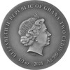 2021 - Raccoon Wildlife in the Moonlight Antique finish Silver Coin 2 Cedis Ghana