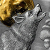 2021 - Grey Wolf Wildlife in the Moonlight 1/2 oz Antique finish Silver Coin Ghana physical Themed Coins Mint XXI