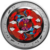 2023 - Koi Fish 1 Oz 999 Silver Color Fiji 1 Dollar Proof with Original Packaging