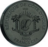 2021 - Ivory Coast Big Five Asian Tiger 5oz Silver Black Silk Finish Coin