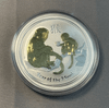 2016 - Silver! Gilded Gold by Perth Mint 1 troy oz .999 Fine $1 Lunar II Coin