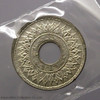 1945 - Thailand 10 Satang Tin Coin - Bua Kanok Khaeng Singh Pattern, unused, old stock