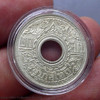 1942 - Silver coin, 20 satang, Kanok Khaeng Singh pattern, unused.