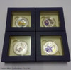 Commemorative Coin Thailand Orchids, Color Printed in polished silver, set of 4 coins