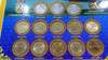 2005-2017 - Circulation Coin Panel 2 Baht complete set Thailand, used, beautiful, rare