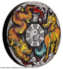 2022 2oz Dragon and Qilin with Bagua Silver Antiqued Coloured Coin