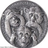 2022 - Three Wise Monkeys Life Quotes 1oz Coin 5 Cedis Republic of Ghana
