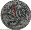 2018 1 Oz Silver CARVED SKULL BONES OF ST. ALOYSIUS GONZAGA Antique Coin