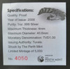2009 Australia Saltwater Crocodile 1 Oz Silver Proof Coin with Color.