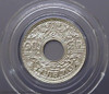 1941 - 10 satang hole coin, silver, Kanok Khaeng Singh pattern, unused