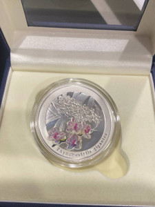 thai orchid commemorative Rhynchostylis gigantea silver coin