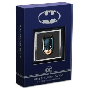 BATMAN FACES OF GOTHAM – 2022 1 oz Pure Silver Proof Special Shaped Coin – Niue