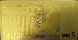 5 Euros gold plated