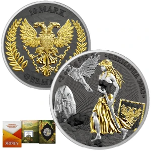 2 oz Germania Silver Coin .999 ANA Edition 10 Mark Bullion 2023 BU Ag Gift