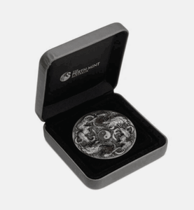 2021 $2 Tuvalu DOUBLE DRAGON N DOUBLE PHOENIX Ying Yang Antique 2 Oz Silver Coin