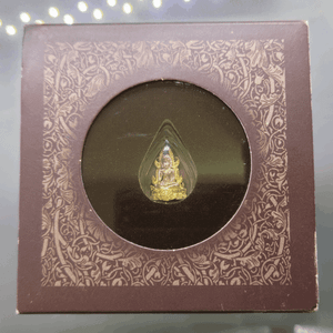 Phra Phuttha Chinnarat amulet, three-metal alloy, small size, "Because This Land Is Our Birthplace" edition, 2005, in original case.