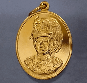 Gold-plated coin, King Rama VI, commemorating the 80th anniversary of the founding of the Thai Scouts, 1991