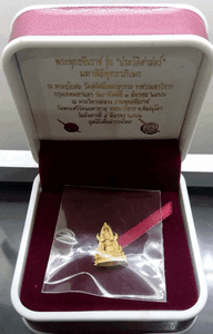 Phra Buddha Chinnarat, gold, first generation Police Department, "History" model, size 1.5 cm, year 2019, with original box