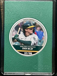 2024 Agoro MAJOR LEAGUE BASEBALL Silver Trading Coins Emerald Mintage - Zach Gelof #322 Oakland Athletics