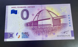 2023 - 0 euro note ISLAND FEHMARN - EAST SEA Fehmarnsund bridge Fehmarrn XEXT