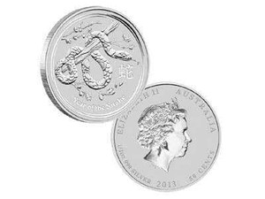 2013 1/2 oz Australian Lunar Series "Year of the Snake" Silver Bullion Coin physical World Coins Perth Mint
