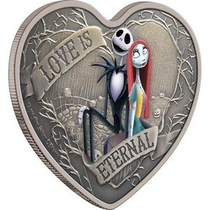 2021 Disney – The Nightmare Before Christmas Love is Eternal 1oz Silver Coin physical Licensed & Pop Culture New Zealand Mint
