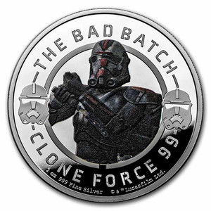 2022 Niue Star Wars™ The Bad Batch™ - Hunter 1oz Silver Coloured Proof Coin