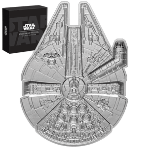 2023 – Star Wars™ Millennium Falcon™ 2oz Silver Shaped Coin physical Licensed & Pop Culture New Zealand Mint