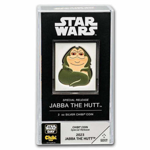 2023 - Niue Star Wars Jabba the Hutt Mega Chibi 2oz Silver Proof Coin physical Chibi New Zealand Mint