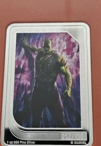 2023 - Uncommon Niue Marvel Trading Coins - Drax the Destroyer 25/150 - Sold Out! physical Licensed & Pop Culture New Zealand Mint