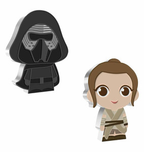 2021 Niue Star Wars Resilient Rey and Kylo Ren Chibi 1 oz Silver Colorized Proof physical Chibi New Zealand Mint