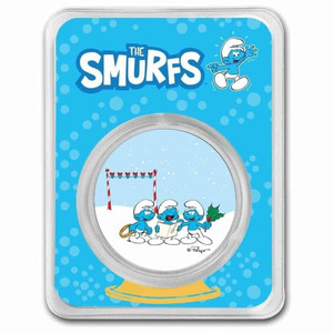 2023 - Smurfs Smurfs Christmas Carol 1 Oz 999 Silver Colored Niue ST/BU