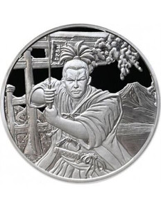2022 - 1 oz 999 Silver Fiji 50 Cents Samurai Ancient Warriors Silver Coin ST/BU-