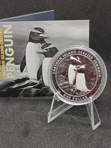 2020 - NZ1$ CRESTED PENGUIN 1oz Ag 999 Certyfikat physical Themes & Pop Culture 