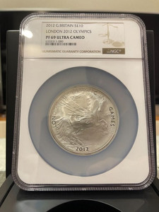 2012 London £10 Olympic Pegasus Silver Proof 5oz Coin - NGC PF69