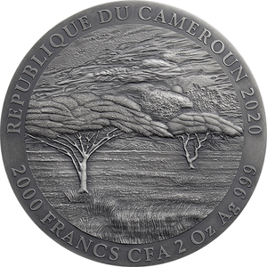 2020 - Panthera Leo Expressions of Wildlife 2 oz Silver Coin CFA Cameroon physical World Coins Mint XXI