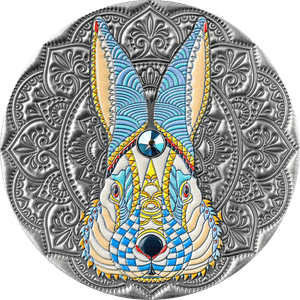 2023 - Rabbit Mandala Collection 2 oz Antique finish Silver Coin 5$ Niue