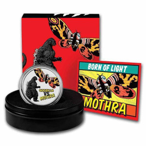 2023 - 2 oz Silver Niue Proof Color - GODZILLA vs MOTHRA - Godzilla Series - 5 NZD - physical Themes & Pop Culture New Zealand Mint